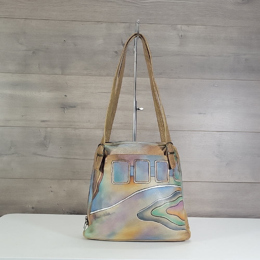 Anuschka Artisan Multi-Color Leather Shoulder Bag